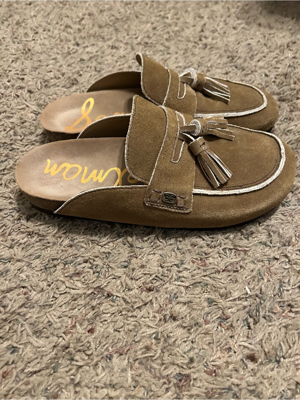 Sam Edelman Brown Suede Tassel Mule Clogs - Picture 6 of 8
